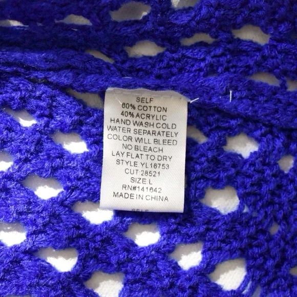 Ya Los Angeles Blue Open Knit Sweater - Picture 13 of 14